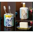 thumbnail image 2 of Heavenly Designs Watson Bathroom Accessories - Blue & Yellow 5 Piece Porcelain Bathroom Set - Adult, 2 of 7