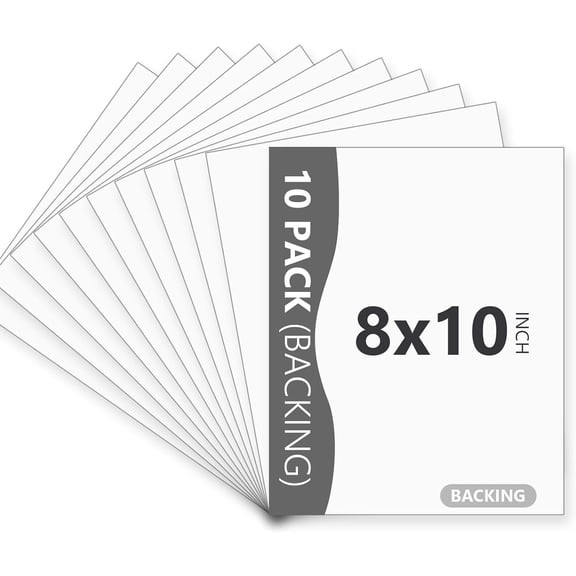 10 Pack White Backing Board, 8x10 Uncut Picture Frame Mat Boards | Acid Free Matte Backerboards for Pictures, Photos, and Prints