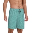 thumbnail image 2 of Sikiie Teal Green Glitter Mens Pajama Shorts, Lightweight Lounge Pant with Pockets Soft Sleep Pj Shorts for MenX-Large, 2 of 6