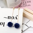 thumbnail image 4 of Grandest Birch 1 Pair Women Earrings Lightweight Jewelry 5 Colors Fluffy Ball Long Dangle Earrings for Cocktail Faux Fur,Alloy Blu, 4 of 8