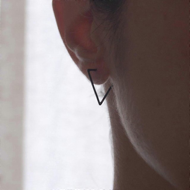 Pendientes de triángulo con apertura punk, pendientes geométricos con forma de gota, joyería de moda geométrica ------Código de producto 60647