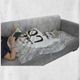 thumbnail image 6 of Love What You Do Soft Flannel Fleece Blanket, Hand Drawn Monochrome Message with Leaves on Striped Backdrop, Cozy Plush for Indoor and Outdoor Use, 70" x 90", Charcoal Grey and White, by Ambesonne, 6 of 6