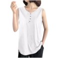 thumbnail image 3 of Women's Summer Hooded Sleeveless Blouse Tank Top Cami | Solid Color Round Neck Loose Fit Casual Wear | Fashion Essential Gift for Women | CSEONE,White XL, 3 of 9