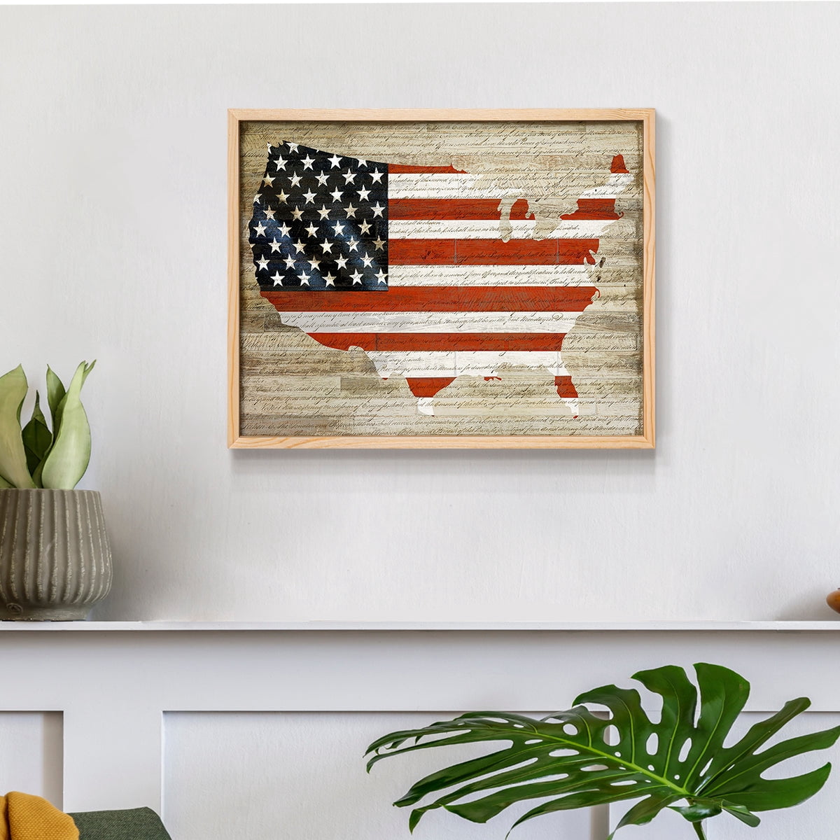 American Flag by Daniela Santiago - Restickable Framed Giclée Print
