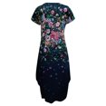 thumbnail image 5 of Robe Maxi d'Été pour Femmes Décontractée Ample avec Poches Manches Courtes Imprimée Col Rond Longueur Cheville Robe Manches Courtes en Liquidation, 5 of 5