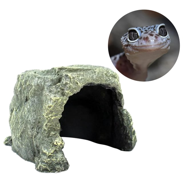 Cueva de escondite para , refugio de resina para , cueva decorativa para pecera, cueva para pecera, casa de tortuga, acuario, Yinane Cueva de escondite de reptiles