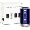 thumbnail image 6 of QinYing Universal USB Charger 6-Port Desktop USB Charging Station Compatible for All iPad iPhon,Blue, 6 of 7