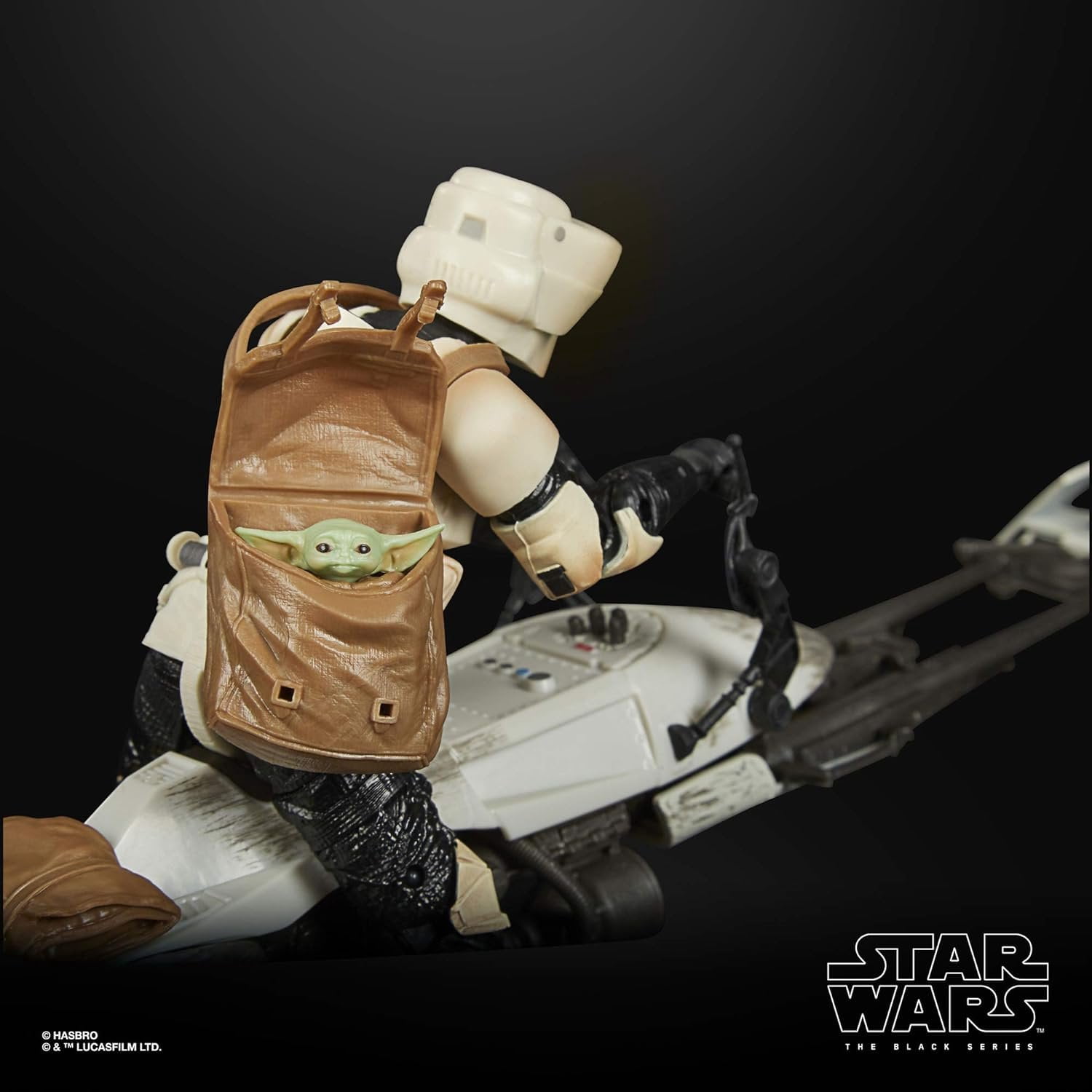 STAR WARS BLACK SERIES SPEEDER BIKER SCOUT TROOPER & THE CHILD