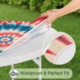 thumbnail image 5 of Red Blue Tie Dye Flower Round Fitted Tablecloth with Elastic Edge,Dining Table Cover Waterproof,Outdoor Round Tablecloth for Camping,Dining,Indoor and Outdoor, 5 of 7