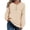 Beige—Knit Sweatersfor Women, variant on AGWOLF Womens Henley Sweaters Trendy Crewneck Knit Oversized Sweater Loose Fit Drop Shoulder Long Sleeve Pullover Tops Fall Winter Clothes M