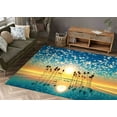thumbnail image 2 of Coastal Rug, Tropical Rug, Beach Soft Rug, Sunrise Rug, Sunset Rug, Blue Decor Rug, Modern Rug, Entry Rug, Thick Rug, Pattern Rug, Car Mat, 2.6'x5' - 80x150 cm, 2 of 8