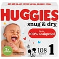 thumbnail image 3 of Huggies Snug & Dry Baby Diapers, Size 1 (8-14 lbs), 108 Count (Select for More), 3 of 16