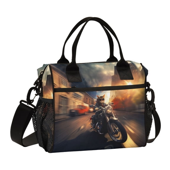 Cat Houses Cars Motorcycle Cooler Bag Lunch Bag Soft Cooler Cooling Tote Insulated Lunch Box for Adult Men Women