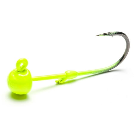 Mustad GMH833-1/4-CH-4 Addicted Steelhead Worm Jig UV Chartreuse