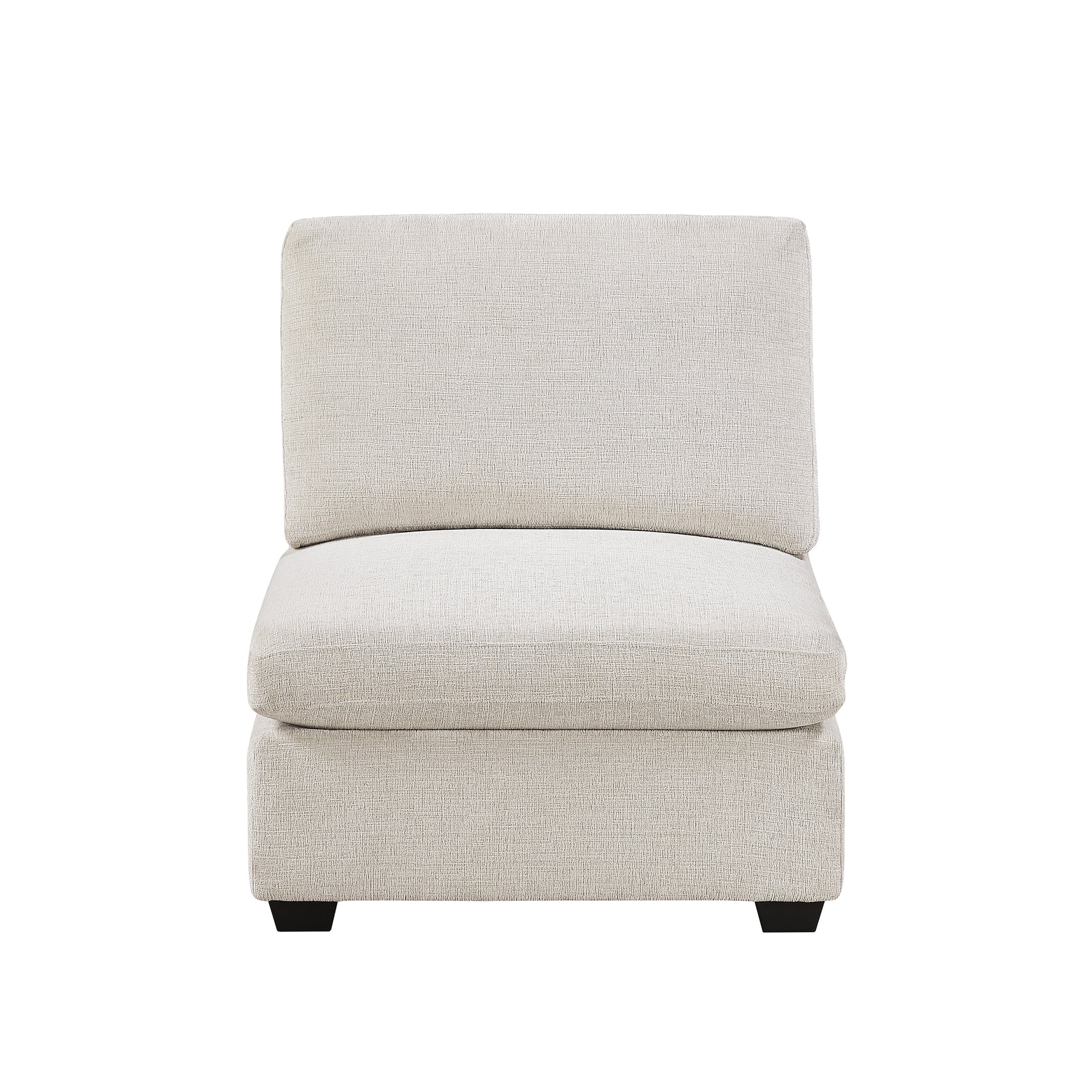 OakvillePark Crestiva Chenille Modular Unit-Armless Chair, Beige