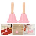 thumbnail image 1 of Minkissy 2pcs Metal Bells Handbell Iron Pink Round Simple Design For Parties, 1 of 8