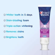 Crest Toothpaste, 3D White Advanced Radiant Mint Teeth Whitening Toothpaste, 3.3 oz
