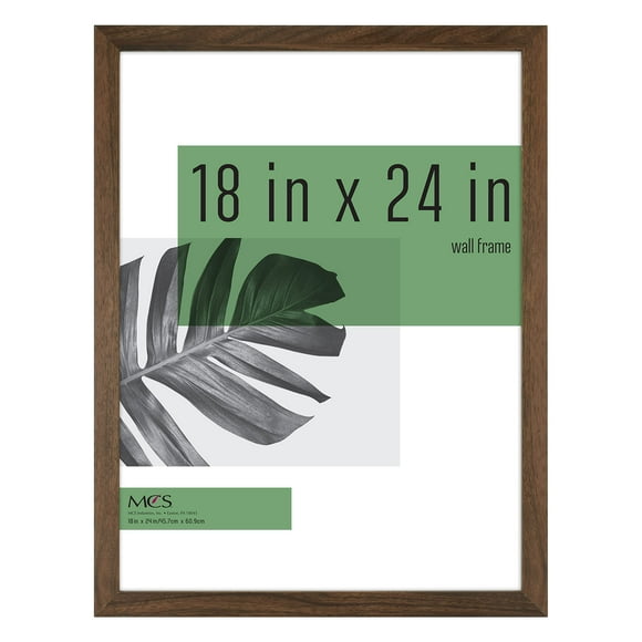 MCS Studio Gallery 18x24 Poster Frame Walnut Woodgrain Vertical & Horizontal Wall Hanging Large Picture Frame for Photos Posters & Art Prints (1-Pack)