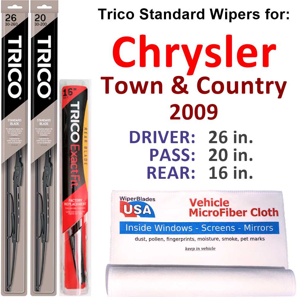 2009 Chrysler Town & Country Wiper Blades (Set of 3) w/Rear Wiper