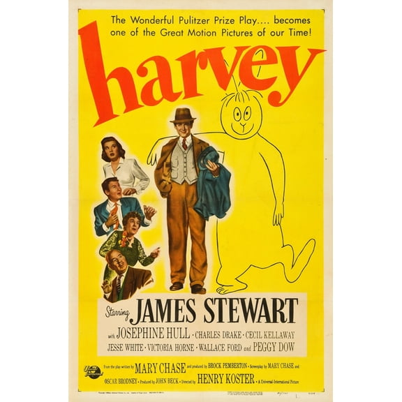 Harvey Victoria Horne Jesse White Josephine Hull Cecil Kellaway James Stewart 1950 Poster Art Movie Poster Masterprint (11 x 17)