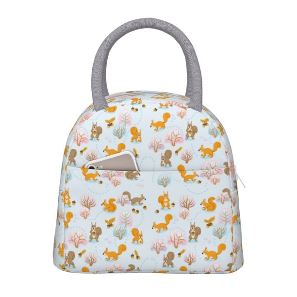 Fotbe Squirrel In The Forest Bolsa de Almuerzo con Estampado, Lonchera Aislada, Contenedor de Comida Reutilizable Tipo Cooler a Prueba de Fugas
