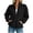 Black #06, variant on Womens Quarter Zip Pullover Oversized Corduroy Jacket Fll Winter Casual Sweatshirt Hoodies with Pockets S