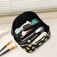 thumbnail image 2 of FORMRS Makeup Bag Travel Cosmetic Organizer for Women Fold Flat Zipper Pouch with Handle, Black Volleyball Pattern, 2 of 8
