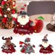 thumbnail image 1 of mfyjkho Bolsas de regalo navideñas de punto con diseño de muñeco de nieve y oso de Papá Noel, 9,8 x 5,1 pulgadas, tela, para regalos de fiesta, juego de 1, 1 of 2
