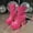 #418-Pink, variant on Women's Winter High Top Platform Heels - Fashion Casual Runway Inspired Full Rhinestone Decorated Shoes with Waterproof Sole for Daily Wear