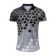 thumbnail image 4 of Camisas Manga Larga Hombre Camisa informal de manga corta con cuello vuelto y cremallera con estampado informal para hombre (Black, L), 4 of 5