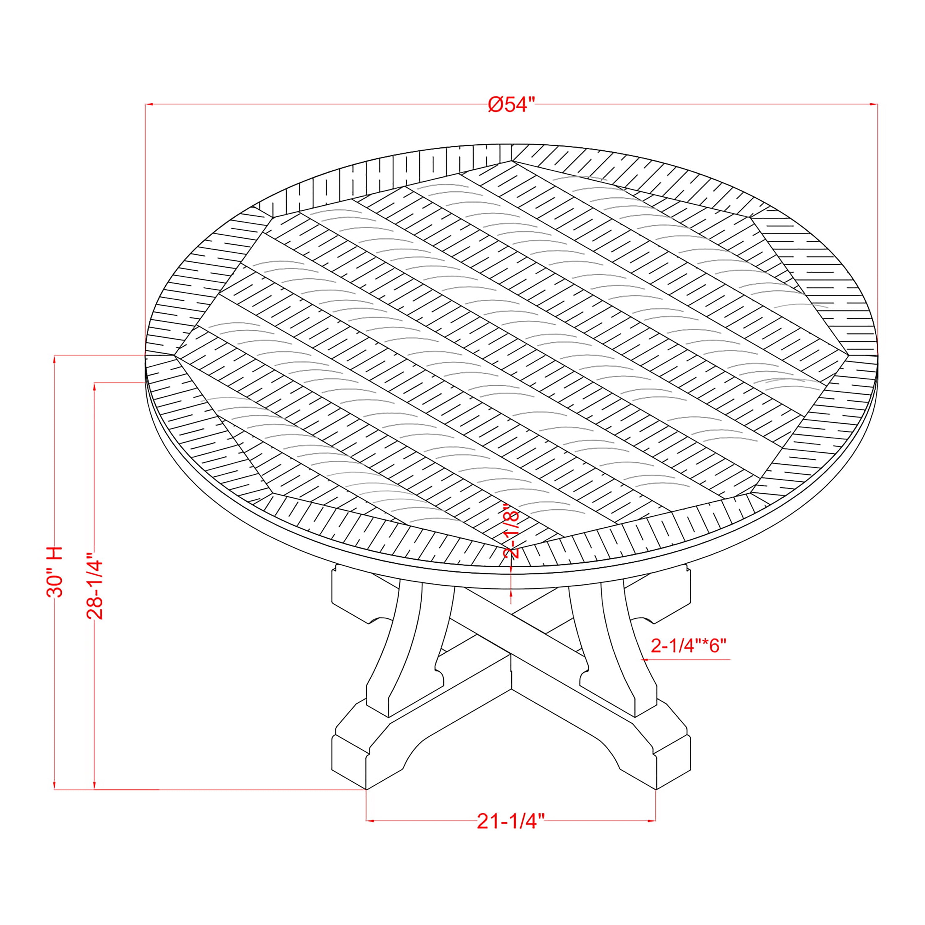 Furniture of America Feli Indoor Contemporary Round MDF Dining Table, Antique Light Blue/Dark Oak