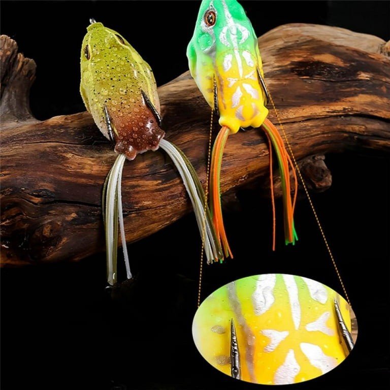 Kernelly Double Propeller Frog Soft Bait High Simulation Soft Silicone  Fishing Lures Prop Bass Realistic Design Floating Weedless Baits Kit Freshwater  Saltwater Fishing Lure 
