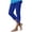 Blue, variant on ZHYou No Boundarie Womens Leggings Slim Fit Lace High Waist Stretch Cropped Capri Pants with Hollow Floral Hem,Wine,Size M