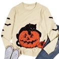 thumbnail image 5 of KimSoong Women Halloween Sweatshirt Black Cat Pumpkin Graphic Pullover Crew Neck Long Sleeve Sweatshirt, 5 of 5