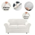 thumbnail image 2 of Dowbom Velvet Plush Stretch Sofa Cover, 7-Piece Sofa Slipcover Loveseat Cover Washable, 2 of 7
