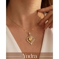 thumbnail image 3 of Yndra 18k Gold Plated Heart Necklace for Women,S925 Sterling Silver November Citrine Birthstone Crown Pendant Necklace,Jewelry Gift for Her Wife Mom Girlfriend,Birthday Mother’s Day Gift, 3 of 10