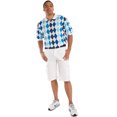 thumbnail image 4 of Vibes Men's Pique 2 Button Placket Printed Polo Shirts Relax Fit, 4 of 5
