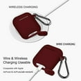 thumbnail image 4 of Airpods Case with Keychain 2-Pack, Soft Full Protection Silicone Rechargeable Headphone Case with Carabiner for Apple AirPods 2nd Gen 1st Gen Charging, 4 of 5
