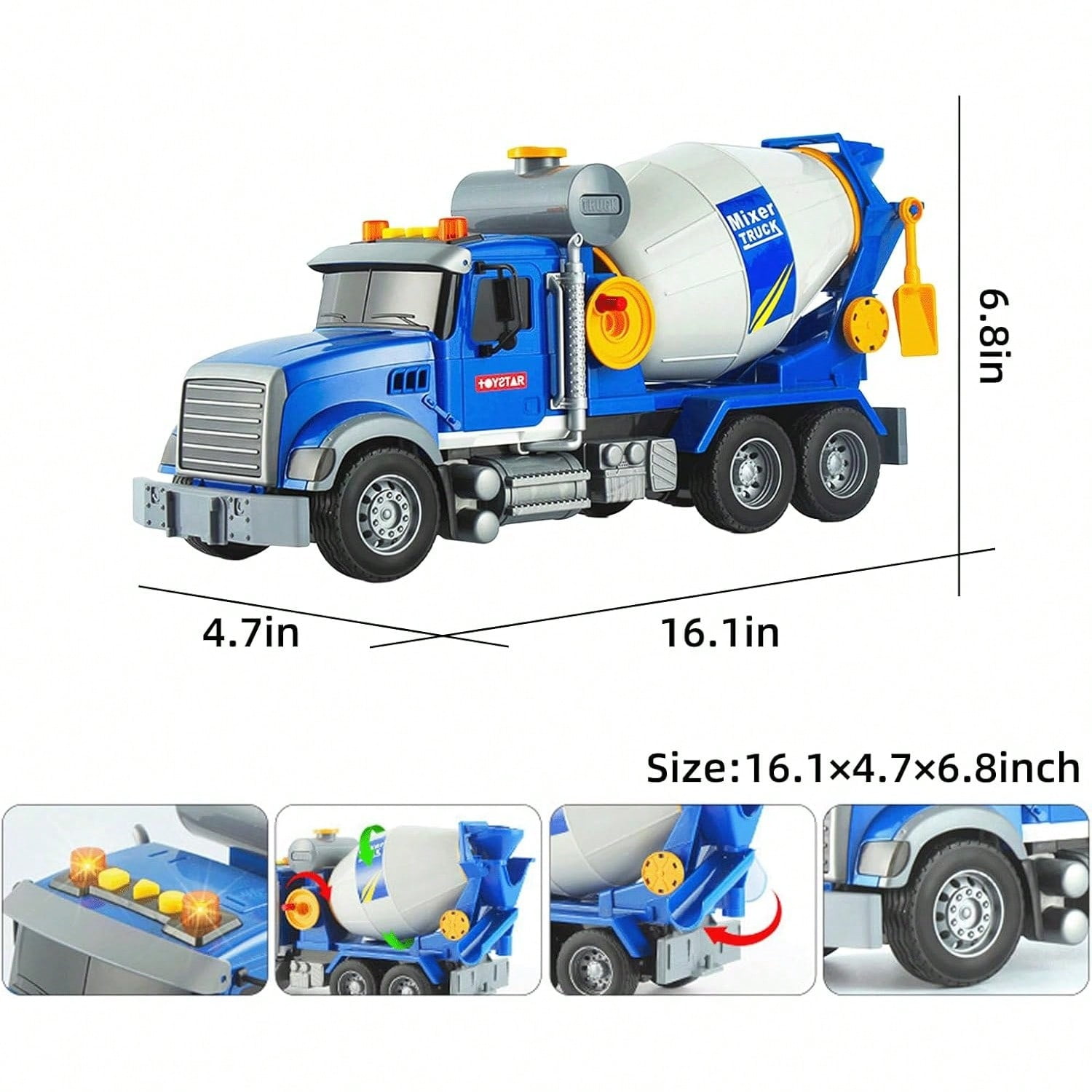 Large Crane Truck Toy for 3+ Years Old Boys Girls, Kids Construction Toys with Sound and Light Friction Powered Transport Truck Crane Vehicle Toy for Toddler Christmas Birthday Gifts
