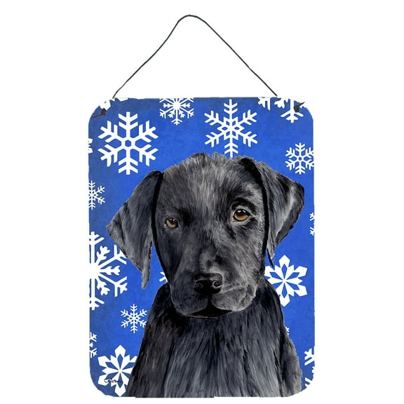 Carolines Treasures SC9364DS1216 Labrador Winter Snowflakes Holiday Wall or Door Hanging Prints 12WX16H multicolor