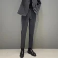thumbnail image 4 of 9 Pantalones de traje masculino recortados con trenzas, pantalones de verano negros ajustados para hombre, nueva oferta de ropa, elegante formal 2024, estilo coreano, 4 of 5