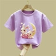 thumbnail image 6 of Spazoro Girls T-Shirts Tee, Cute Print 100%Cotton Short Sleeve Crew Neck Casual Tops for Kids Purple Size 12, 6 of 6
