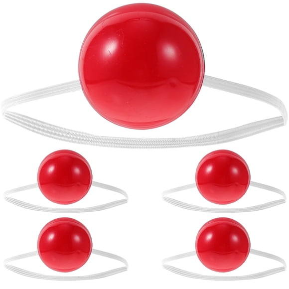 5 piezas brillantes de la nariz roja del payaso de los accesorios del escenario para la navidad Halloween Fiesta de disfraces Balls