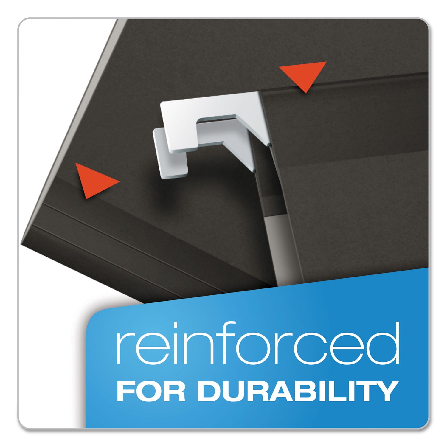 Pendaflex 04153 1/5 BLA 1/5-Cut Tabs Colored Reinforced Hanging Legal Folders - Black (25/Box)