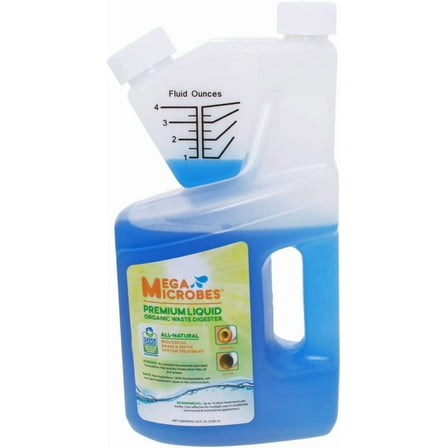 MegaMicrobesNo-Mixing Liquid Drain, Septic, Trap and Pump Treatment, 32 Ounces in Convenient 32 oz Bottle (32