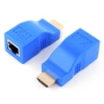 thumbnail image 1 of MesaSe 2x RJ45 4K HDMI-compatible avec Prolongateur RJ45 30m CAT5e Cat6 Réseau Ethernet LAN, 1 of 6