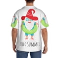 thumbnail image 3 of Lsque Hello Summer Gnome 2 print Men's Cuban Collar Short Sleeve Shirt Summer Beachwear Casual Button Down Fashionable Vacation Leisure Shirt-XX-Large, 3 of 7