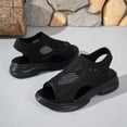 thumbnail image 6 of ZACPNCV Womens Plus Size Wedge Sandals Mesh Peep Toe Cut Out Comfort Casual Shoes Summer, 6 of 9