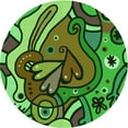 thumbnail image 1 of Ahgly Tapis Rond Lavable en Machine Intérieur Transitionnel Vert, 4 Pieds Rond, 1 of 7