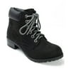 Soda Women Ankle Work Flat Construction Boots Lace Up Combat Army Booties EQUITY Suede Black 5.5